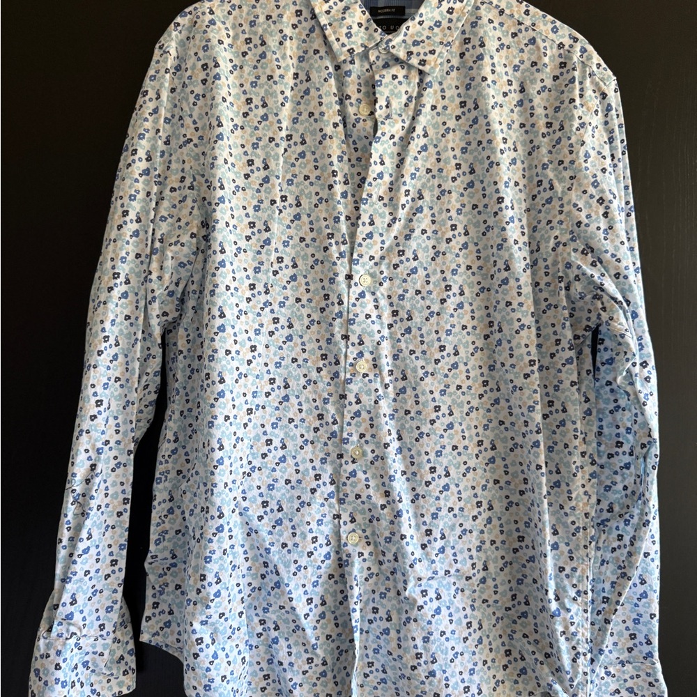 Pronto Uomo Light Blue Floral Button Down Shirt